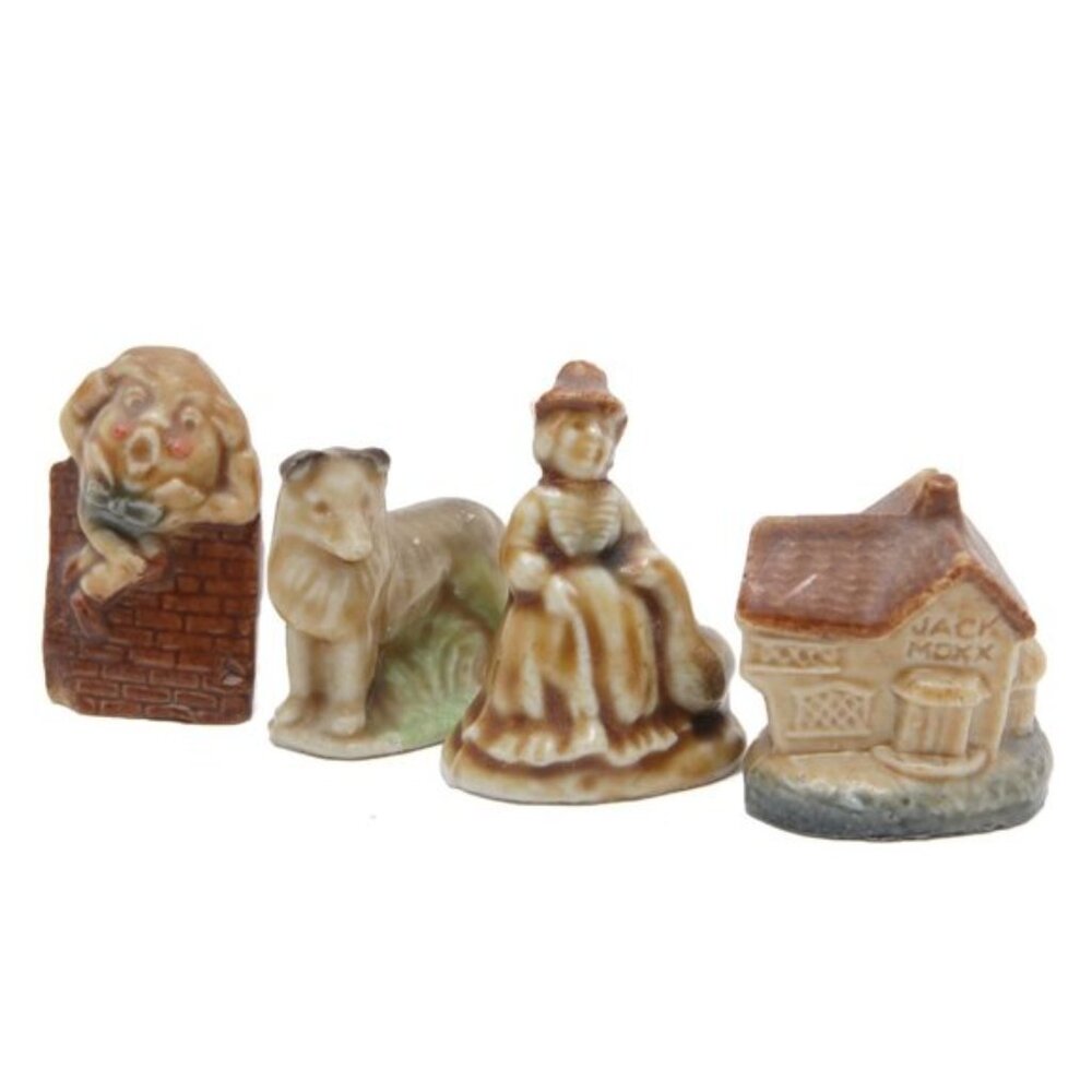 Vintage Red Rose Wade England Whimsies Figurines Humpty Dumpty Dog House Lady